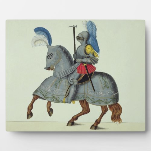 Knight and horse in armour plate from A History Plaque