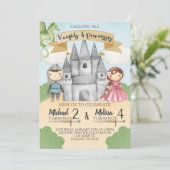 Knight and Princess Birthday Invitation Sibling (Standing Front)