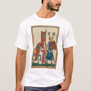 Knight and Squire, 14th Century Medieval Art T-Shirt