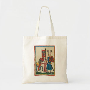 Knight and Squire, 14th Century Medieval Art Tote Bag