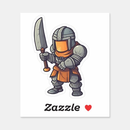 Knight armed with cleaver sticker