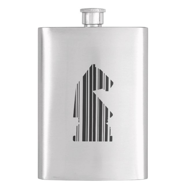 KNIGHT BAR CODE Chess Piece Pattern Design Flask (Front)