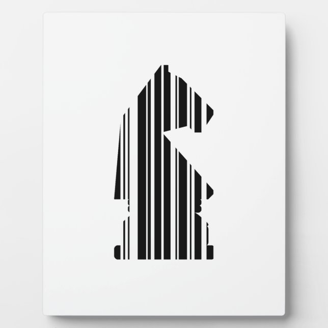 KNIGHT BAR CODE Chess Piece Pattern Design Plaque (Front)
