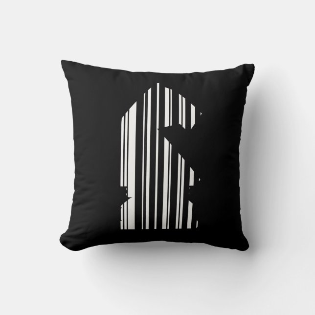 KNIGHT BAR CODE Chess Piece Pattern Design Throw Pillow (Front)