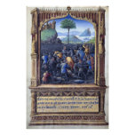 Knight Battle Medieval Manuscript Antique Vintage Poster