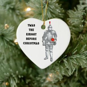 Knight Before Christmas Ceramic Ornament