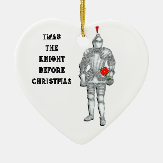Knight Before Christmas Ceramic Ornament (Front)