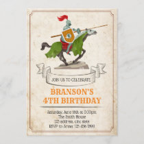 Knight birthday party invitation