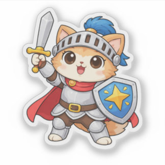 Knight Cat Sticker