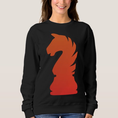 Knight Chess Orange Graphics Sweatshirt