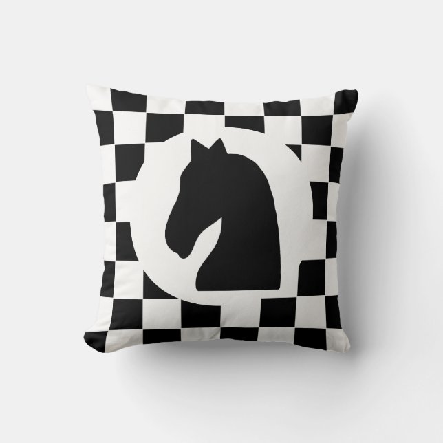 Knight Chess Piece - Pillow - Chess Themed Gift (Front)