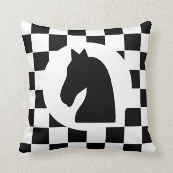 Knight Chess Piece - Pillow - Chess Themed Gift by OmAndMore at Zazzle