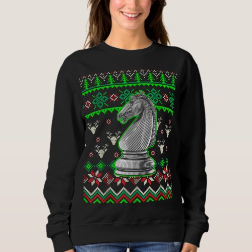Knight Chessmen Ugly Christmas Chess Sweatshirt