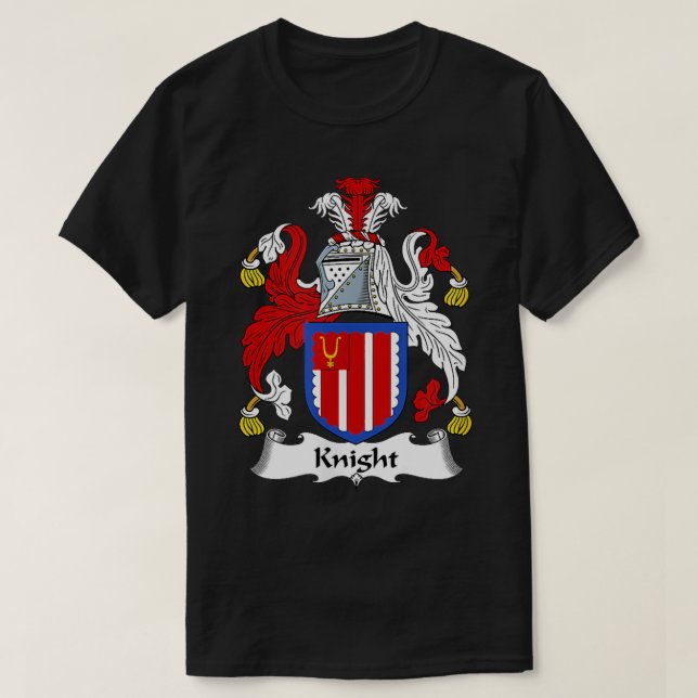 Knight Coat of Arms Family Crest  T-Shirt (Design Front)