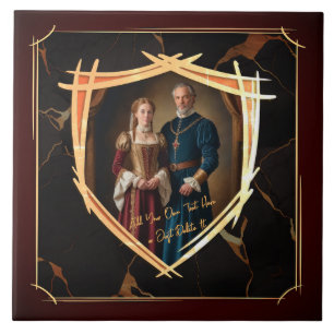 Knight Coat of Arms Medieval Old Fashioned Gift Ceramic Tile