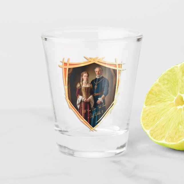 Knight Coat of Arms Medieval Old Fashioned Gift Shot Glass (Front)