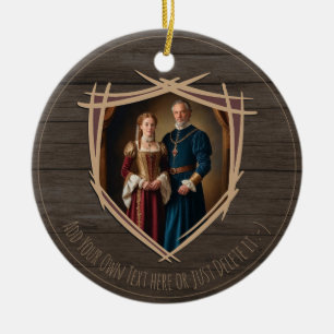 Knight Coat of Arms Medieval Old fashioned Vintage Ceramic Ornament