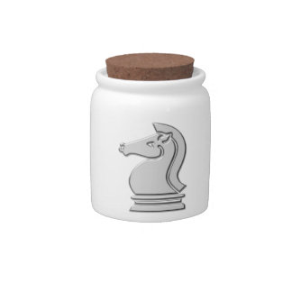Knight Cool Metallic Chess Piece Candy Jar
