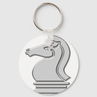 Knight Cool Metallic Chess Piece Keychain