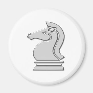 Knight Cool Metallic Chess Piece Magnet