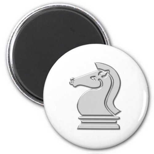 Knight Cool Metallic Chess Piece Magnet