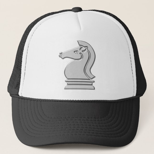Knight Cool Metallic Chess Piece Trucker Hat (Front)