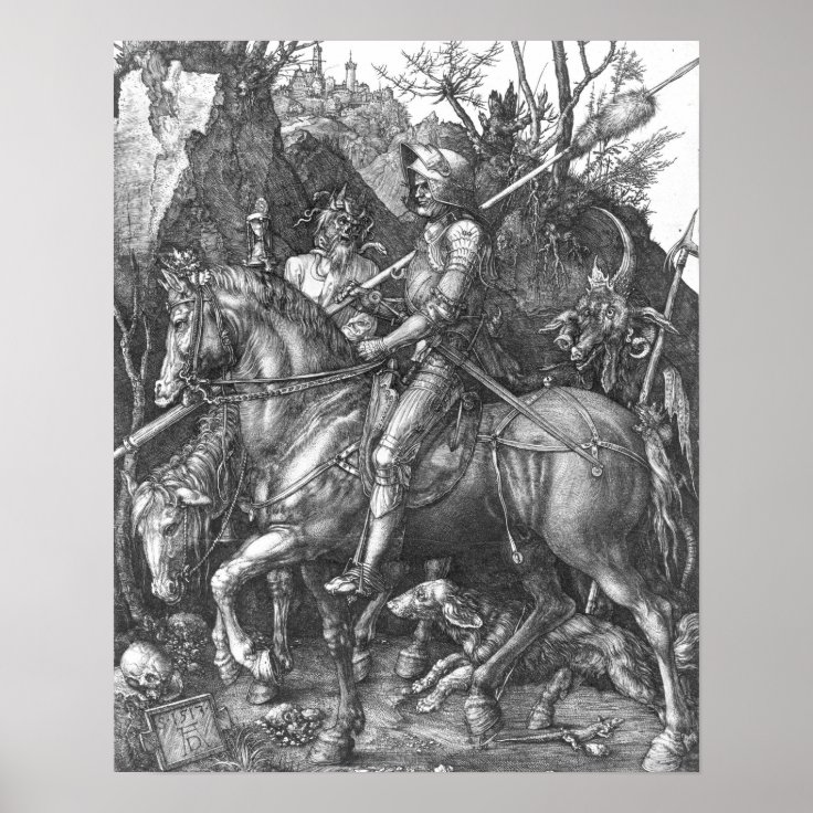 Knight, Death and the Devil, 1513 (engraving) Poster Zazzle