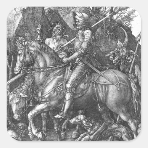 Knight Death and the Devil 1513 engraving Square Sticker