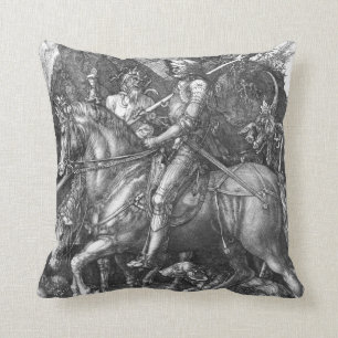 Knight, Death and the Devil, 1513 (engraving) Throw Pillow