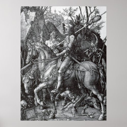 Knight Death and the Devil _ Albrecht Durer Poster