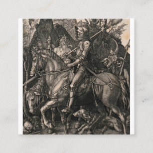Knight Death and the Devil Albrecht Durer Square Business Card