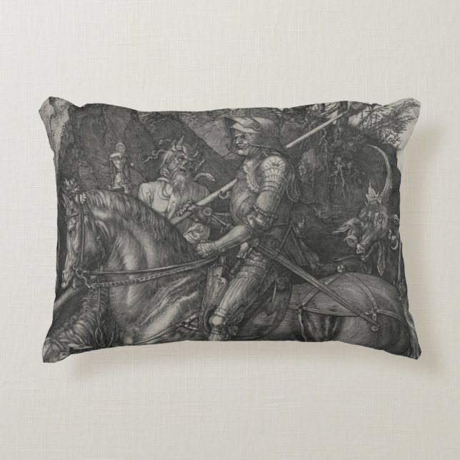 Knight, Death and the Devil by Albrecht Durer Accent Pillow (Front)