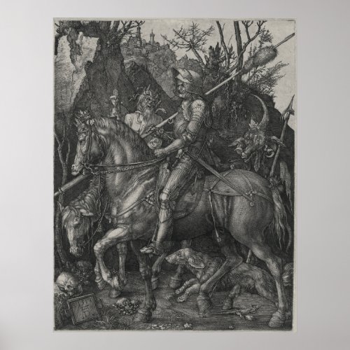 Knight Death and the Devil by Albrecht Durer Poster