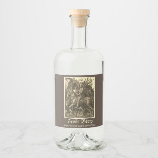 KNIGHT, DEATH AND THE DEVIL LIQUOR BOTTLE LABEL