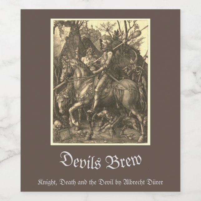 KNIGHT, DEATH AND THE DEVIL WINE LABEL (Single Label)