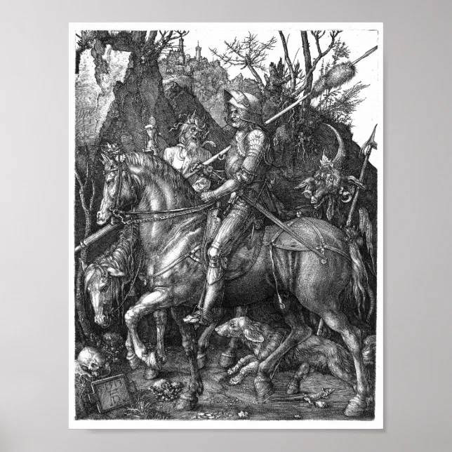 Knight Death Devil Albrecht Durer engraving art p Poster | Zazzle