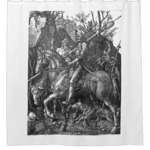 Knight Death Devil Albrecht Durer engraving art p Shower Curtain