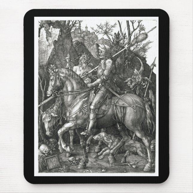 Knight, Death & the Devil - Albrecht Dürer c. 1513 Mouse Pad (Front)