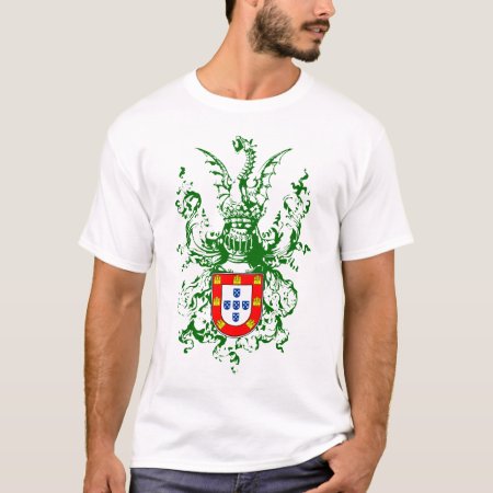 Knight, Dragon And Portuguese Coat Of Arms T-shirt