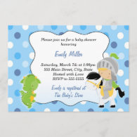 Knight Dragon Baby Boy Shower Invitation