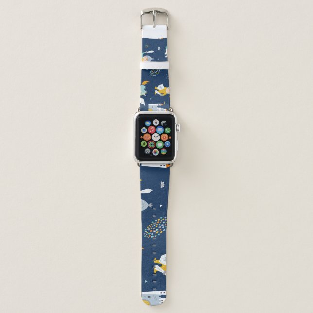 Knight Dragon Castle Childish Pattern Apple Watch Band (Front)