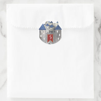Knight & Dragon Castle Party Favor Sticker