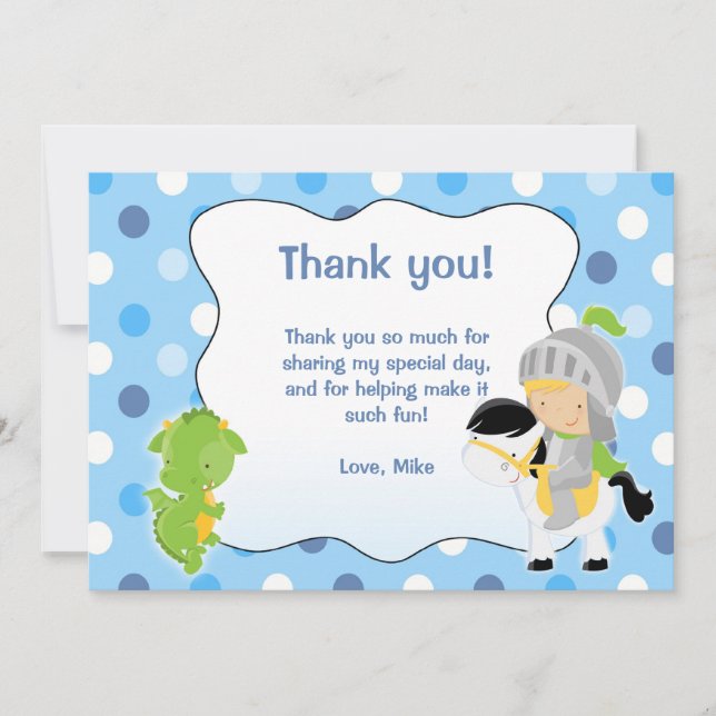 Knight Dragon Thank you Card (Front)