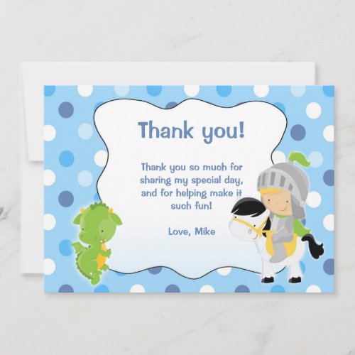 Knight Dragon Thank you Card