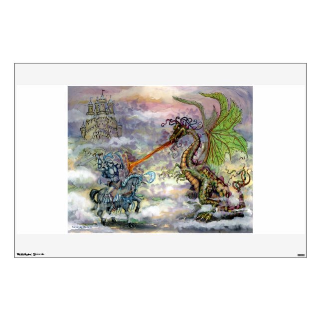 Knight Dragon Wall Decal (Front)