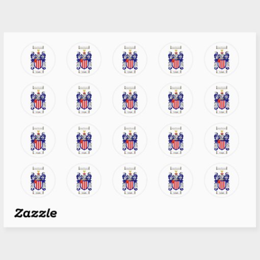 KNIGHT FAMILY CREST - KNIGHT COAT OF ARMS CLASSIC ROUND STICKER | Zazzle