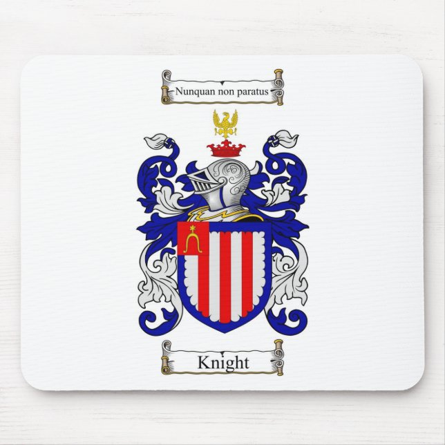 KNIGHT FAMILY CREST -  KNIGHT COAT OF ARMS MOUSE PAD (Front)