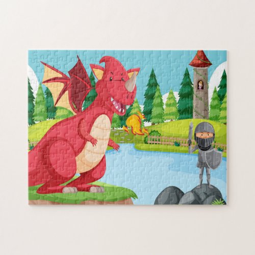 Knight Fight Red Dragon  Jigsaw Puzzle