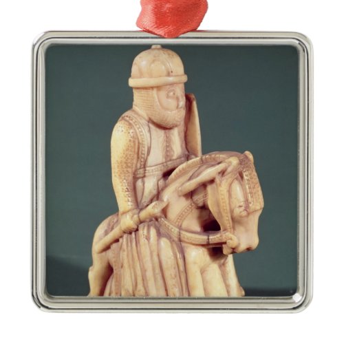 Knight from a chess set metal ornament