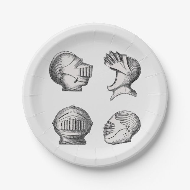 Knight Helmets   Paper Plates (Front)